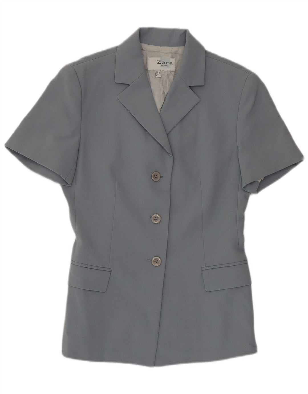 Giacca blazer a 3 bottoni a maniche corte da donna Zara EU 36 XS grigia