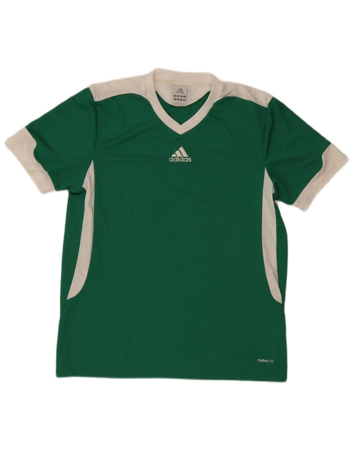 T-shirt Adidas Climalite da uomo Top in poliestere color block verde medio