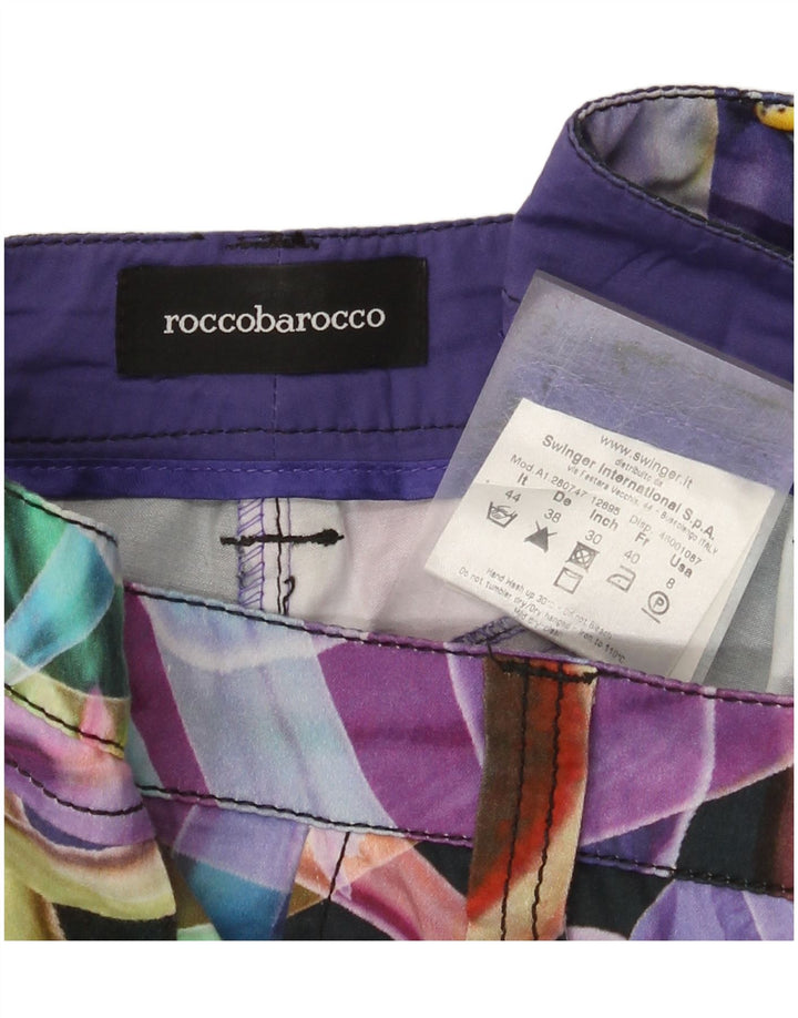 Pantaloni chino capri da donna Roccobarocco IT 40 piccoli W32 L27 multicolore