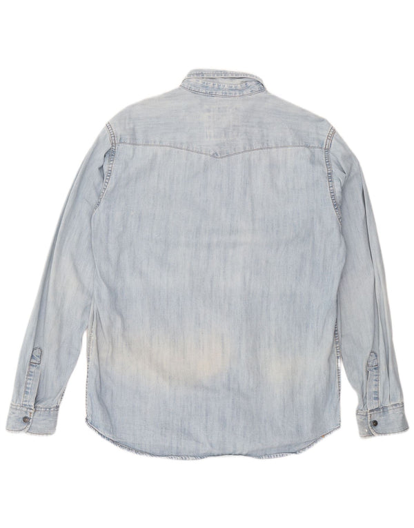 Camicia di jeans da uomo Carrera grande in cotone blu