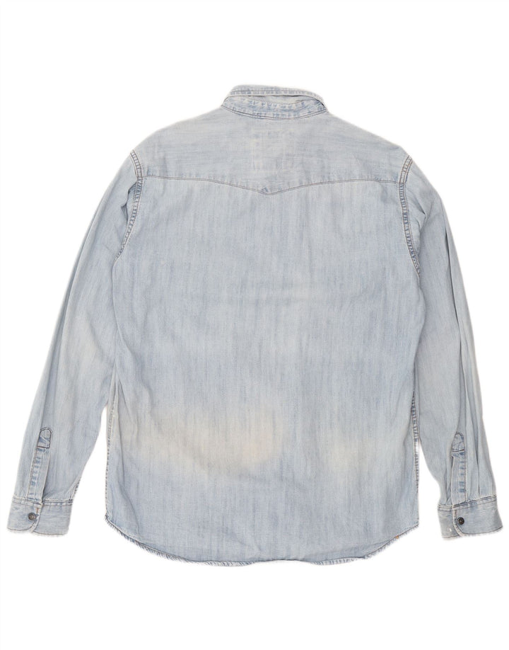 Camicia di jeans da uomo Carrera grande in cotone blu