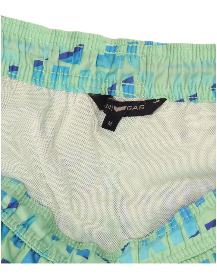 GAS Mens Abstract Pattern Swimming Shorts Medium  Green
