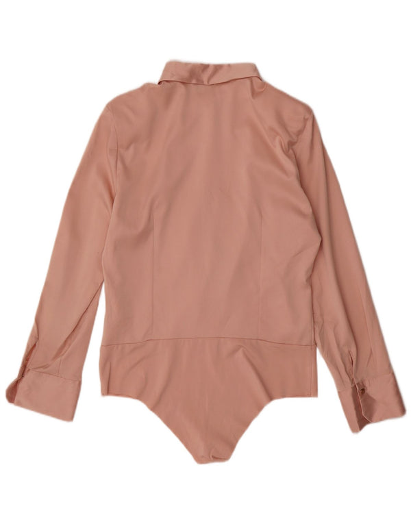 Body camicia da donna Zara UK 14 grande poliestere rosa