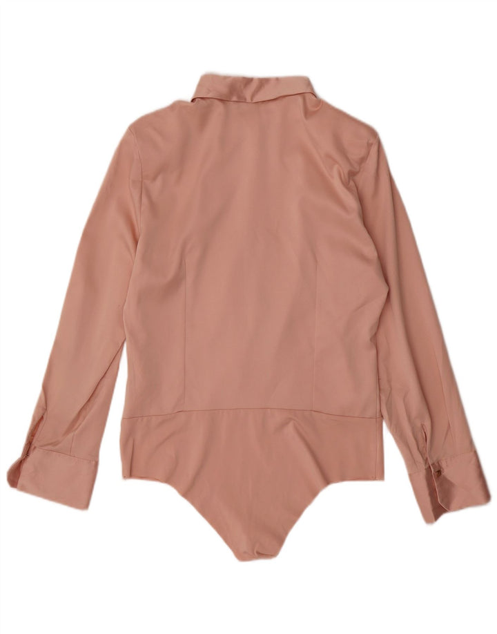 Body camicia da donna Zara UK 14 grande poliestere rosa