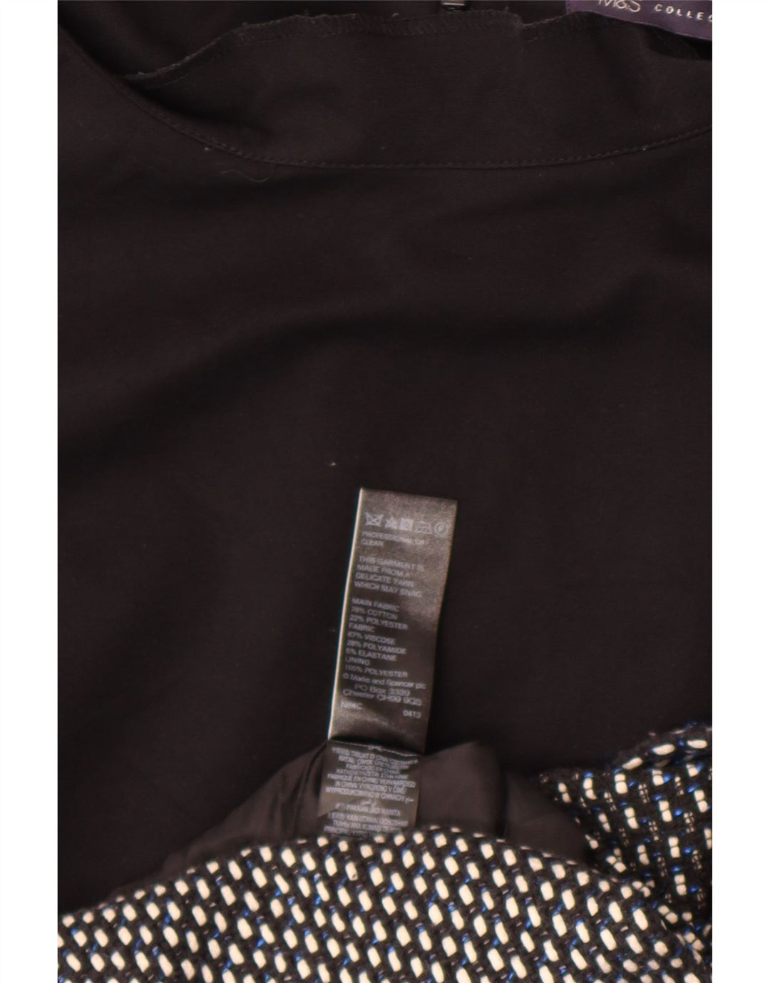 Abito a trapezio da donna Marks & Spencer UK 20 2XL cotone geometrico nero