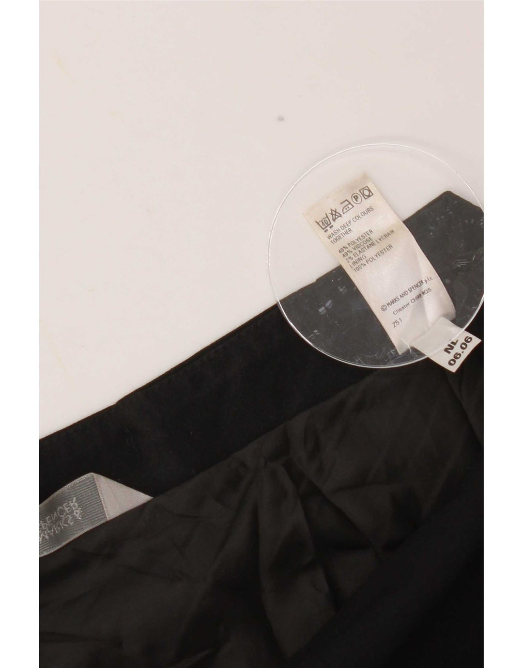 Gonna a sirena da donna Marks & Spencer UK 10 piccola W30 poliestere nero