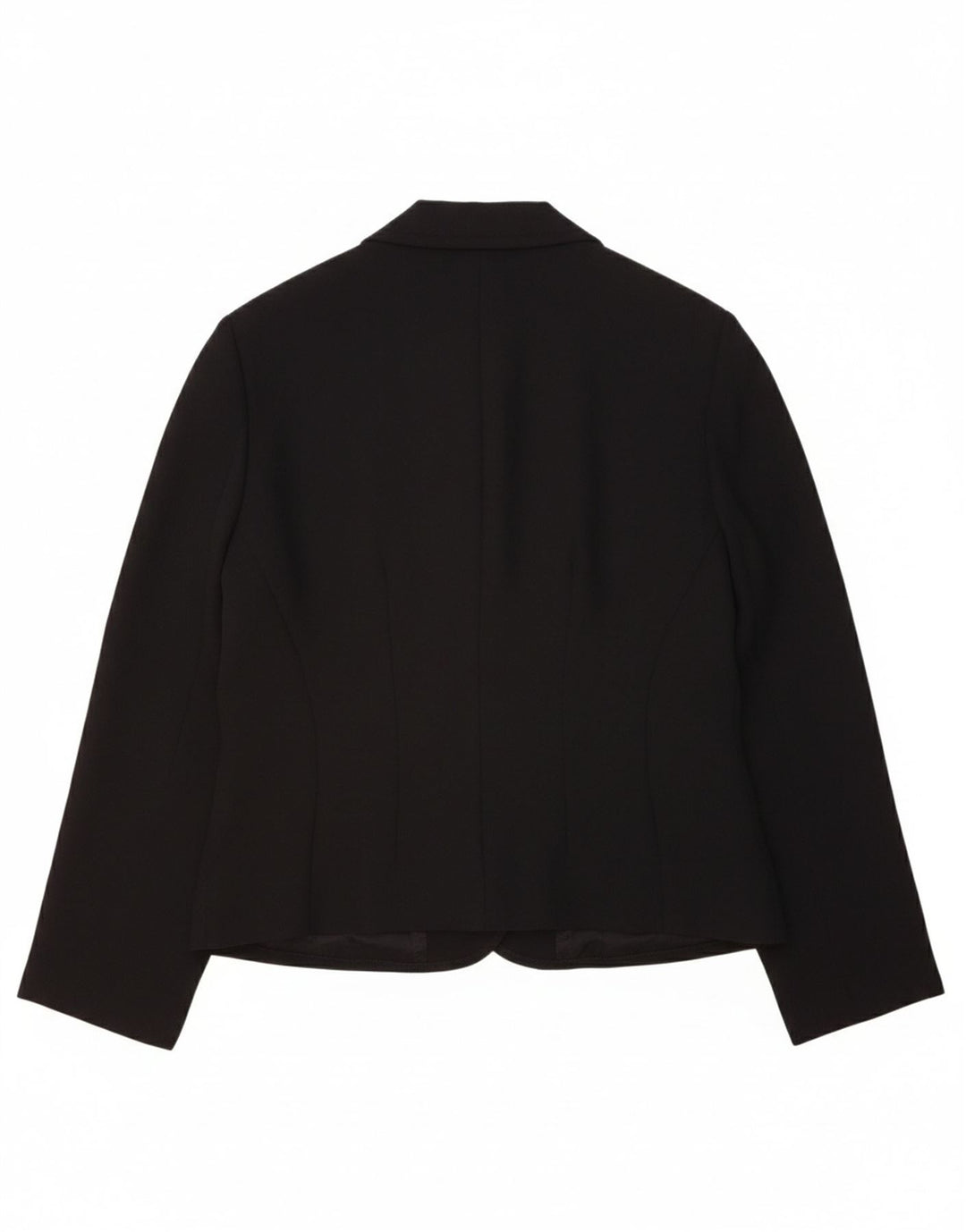 VINTAGE Womens Crop 5 Button Blazer Jacket UK 12 Medium Black Polyester