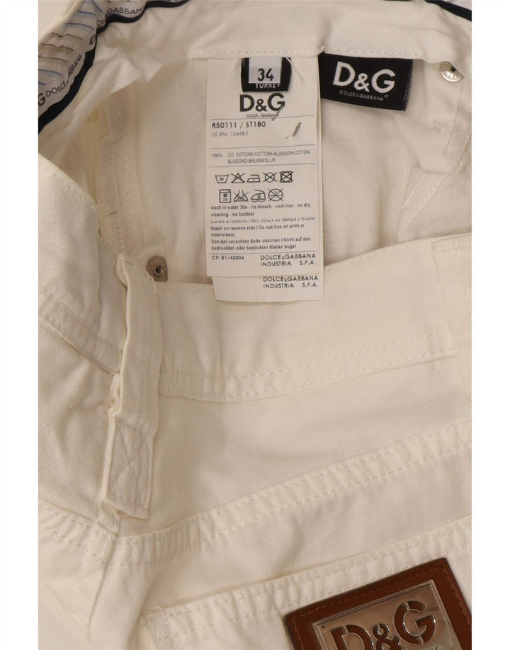 DOLCE & GABBANA Jeans dritti da uomo W34 L32 Cotone bianco