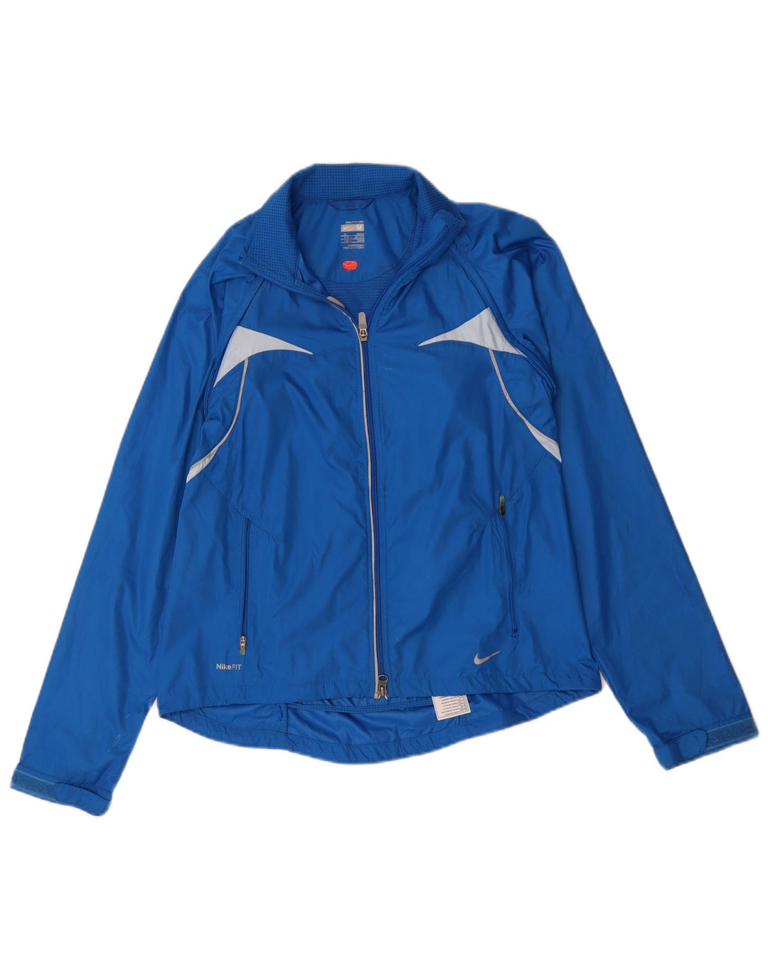 Giacca antipioggia da donna Nike UK 10/12 Poliestere color block blu medio