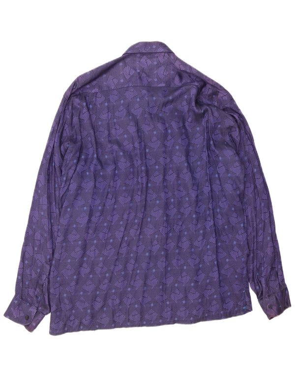 BOXER Camicia Uomo Large Viola Geometrica Viscosa