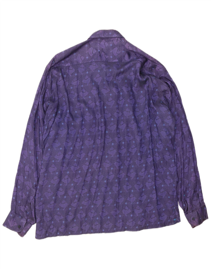 BOXER Camicia Uomo Large Viola Geometrica Viscosa