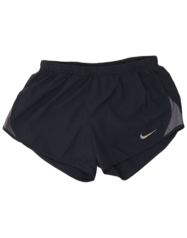 Pantaloncini sportivi Nike da donna Dri Fit UK 8 Small Blu Navy Colourblock Poliestere
