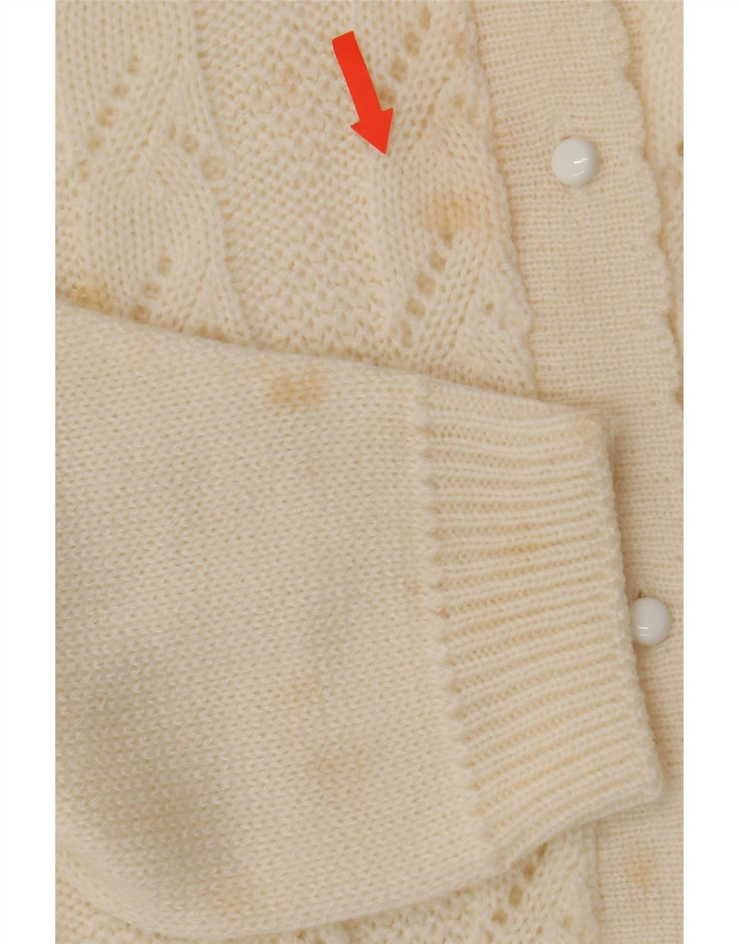 VINTAGE Womens Cardigan Sweater One Size White Acrylic Vintage Vintage and Second-Hand Vintage from Messina Hembry 