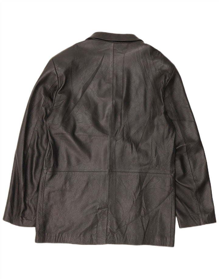 Giacca in pelle vintage da uomo IT 52 XL Nera