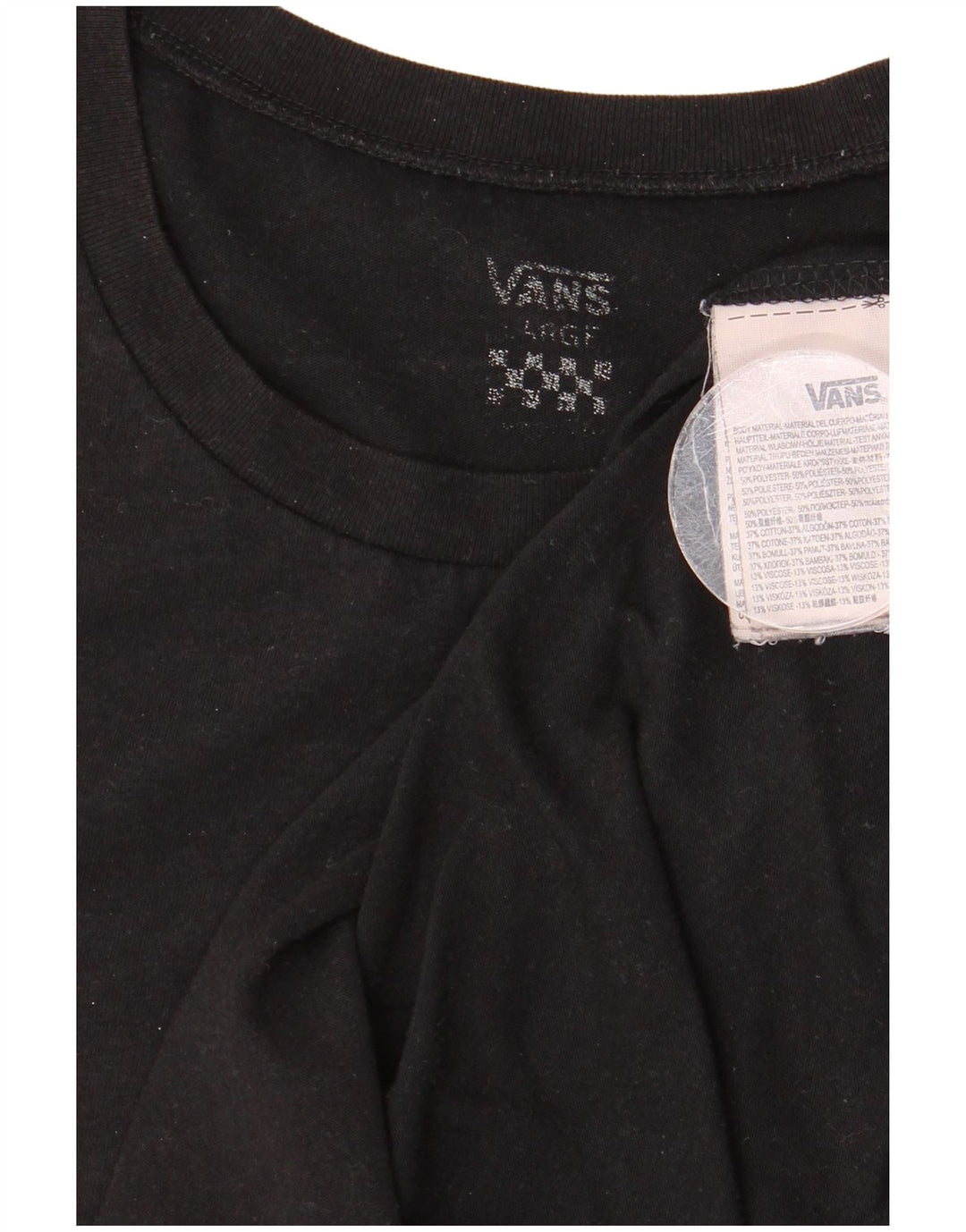 T-shirt grafica da donna Vans Top UK 16 grande poliestere nero