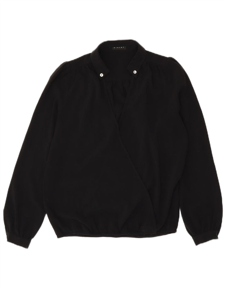 Camicetta oversize a maniche lunghe da donna Sisley UK 6 XS poliestere nero