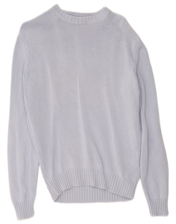 Maglione maglione girocollo da uomo Zara in cotone blu medio