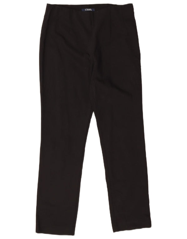 Pantaloni casual slim da donna Chaps US 12 Large W32 L29 Cotone nero
