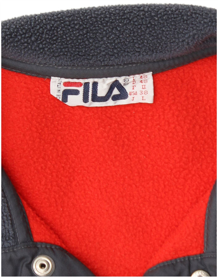 Maglione in pile da uomo Fila con collo abbottonato IT 48 rosso medio
