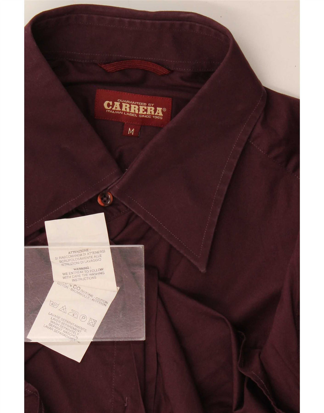 Camicia da uomo Carrera in cotone bordeaux medio