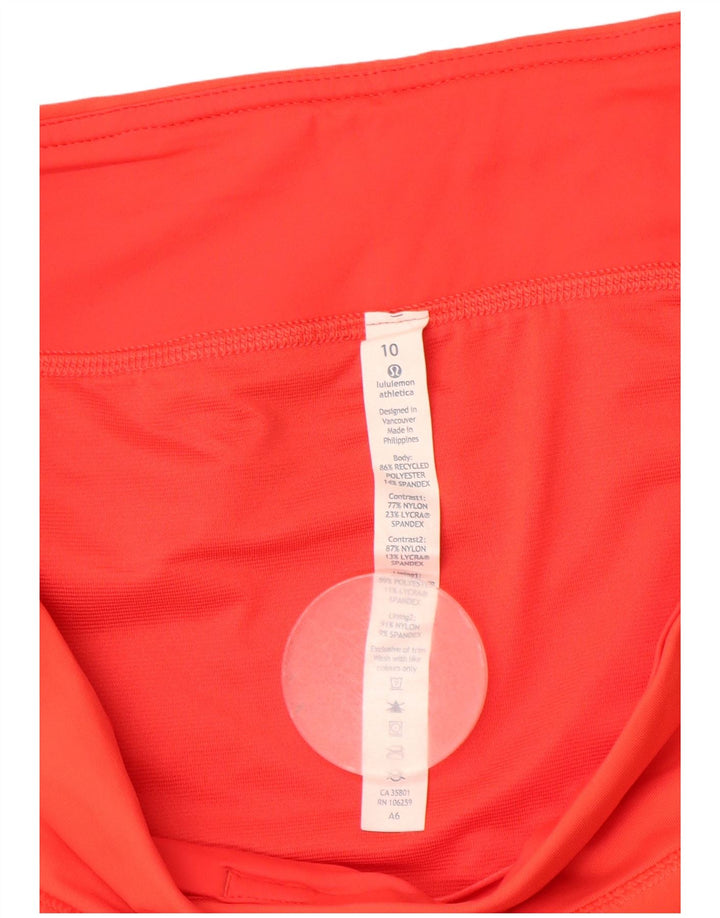 Pantaloncini sportivi da donna Lululemon US 10 Large Arancione Poliestere