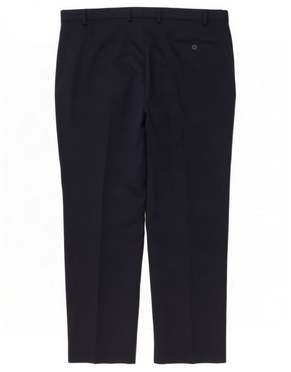Pantaloni da abito vestibilità regolare Marks & Spencer da uomo W44 L31 poliestere blu navy