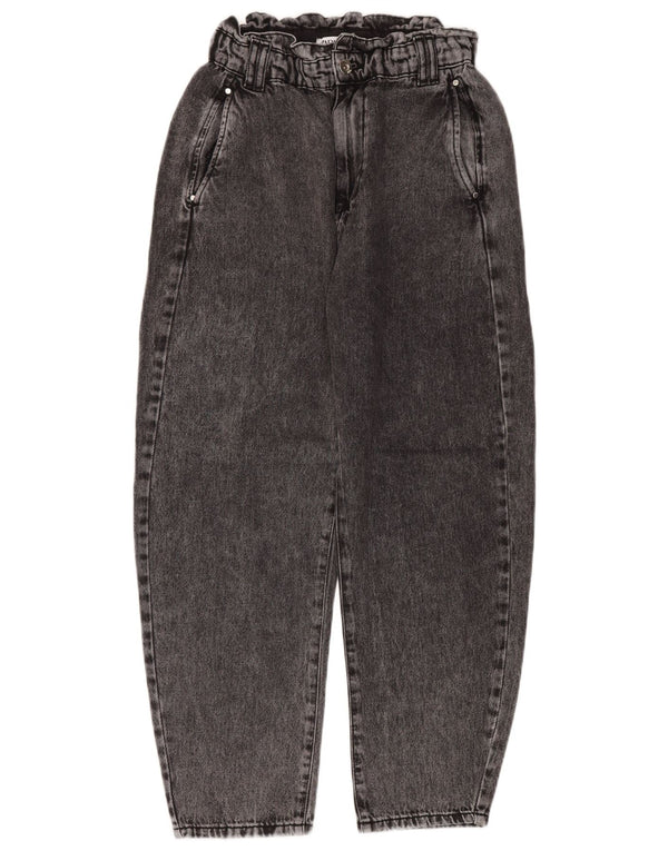 Zara Womens High Waist Tapered Jeans EU 38 Small W28 L28 Black Cotton