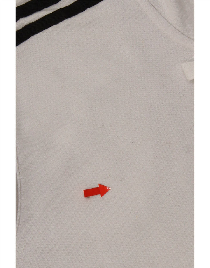 Maglione con cappuccio e zip grafica da uomo Adidas in cotone bianco medio