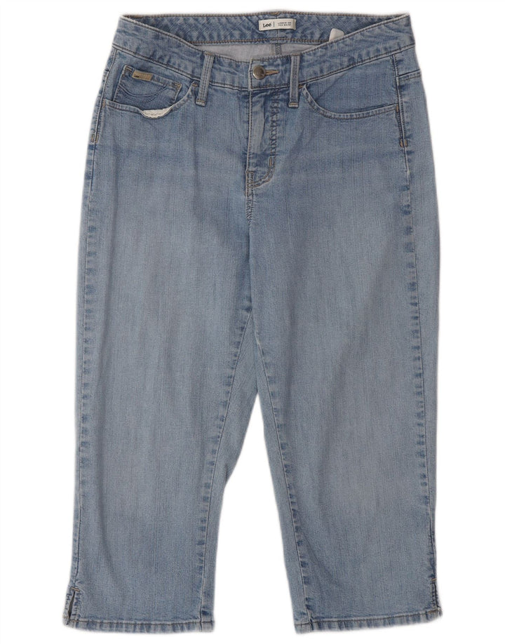 Jeans Capri a vita bassa da donna Lee W28 L20 Blu
