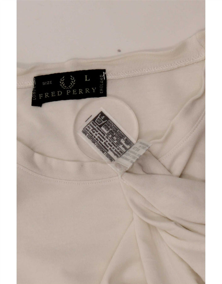 T-shirt da uomo Fred Perry Top grande in cotone bianco