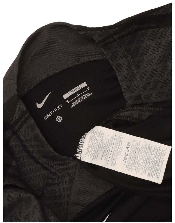 T-shirt Nike da uomo Dri Fit Slim Fit, maglietta in poliestere color block medio nero