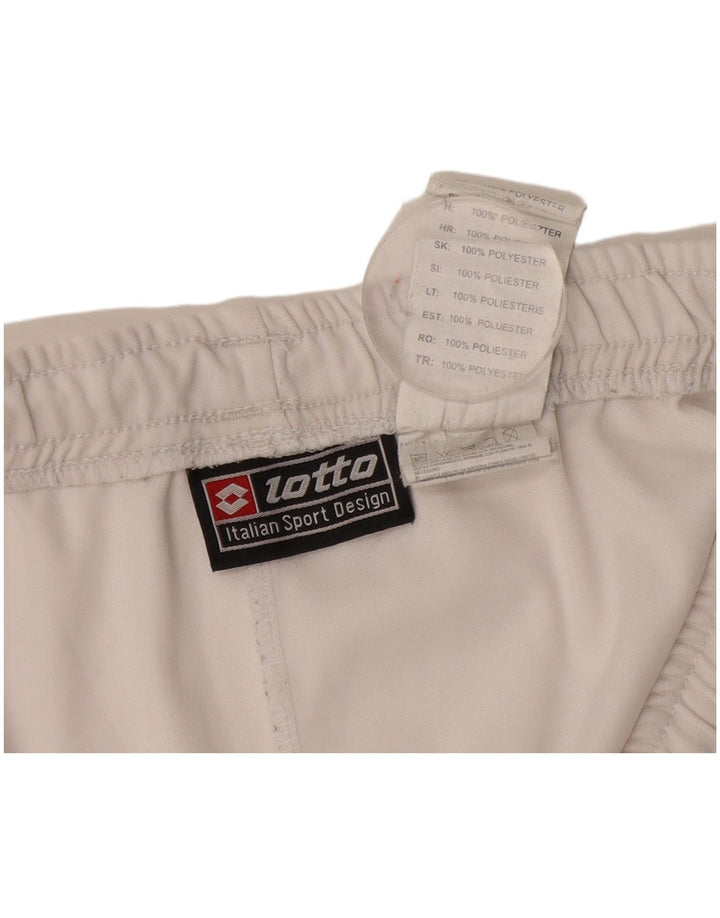 Pantaloncini sportivi da uomo Lotto Large in poliestere bianco