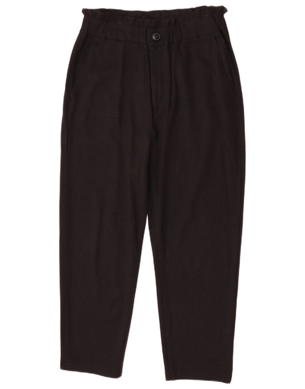 Pantaloni corti affusolati a vita alta da donna Zara grandi W30 L24 viscosa nera