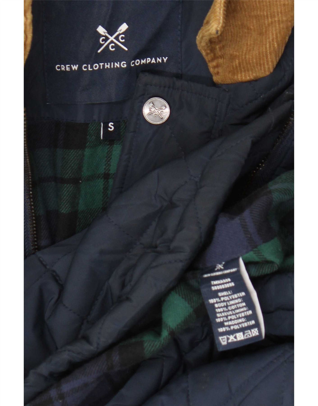 Crew Clothing Giacca trapuntata da uomo UK 36 Small Poliestere blu navy