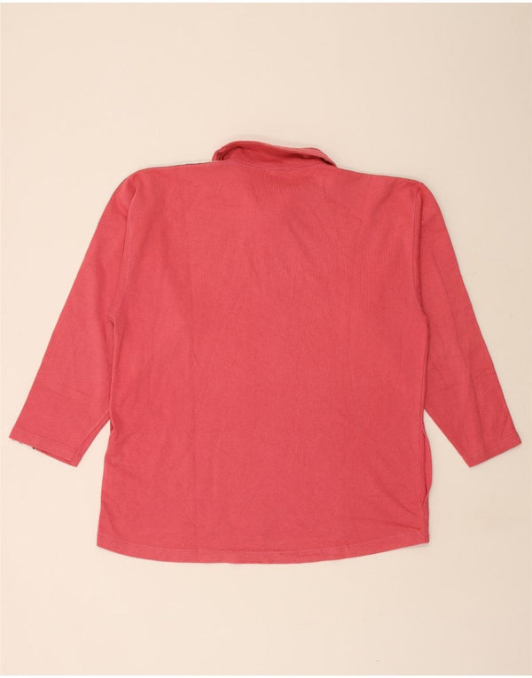 ASICS Felpa con collo con zip grafica da uomo, maglione grande, cotone rosa