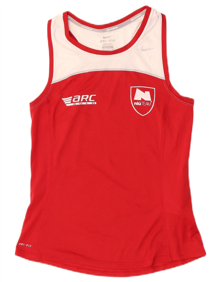 Canotta grafica Nike da donna UK 10 Small Rosso Colourblock in poliestere