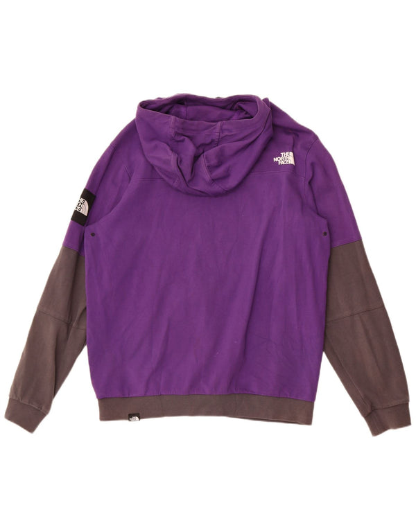 Felpa con cappuccio grafica da uomo The North Face, grande, in cotone color block viola