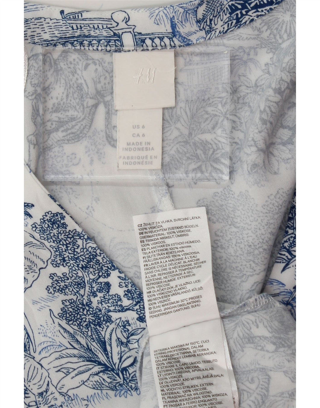 H&M Womens Maxi Dress US 6 Medium Blue Floral Viscose Vintage H&M and Second-Hand H&M from Messina Hembry 