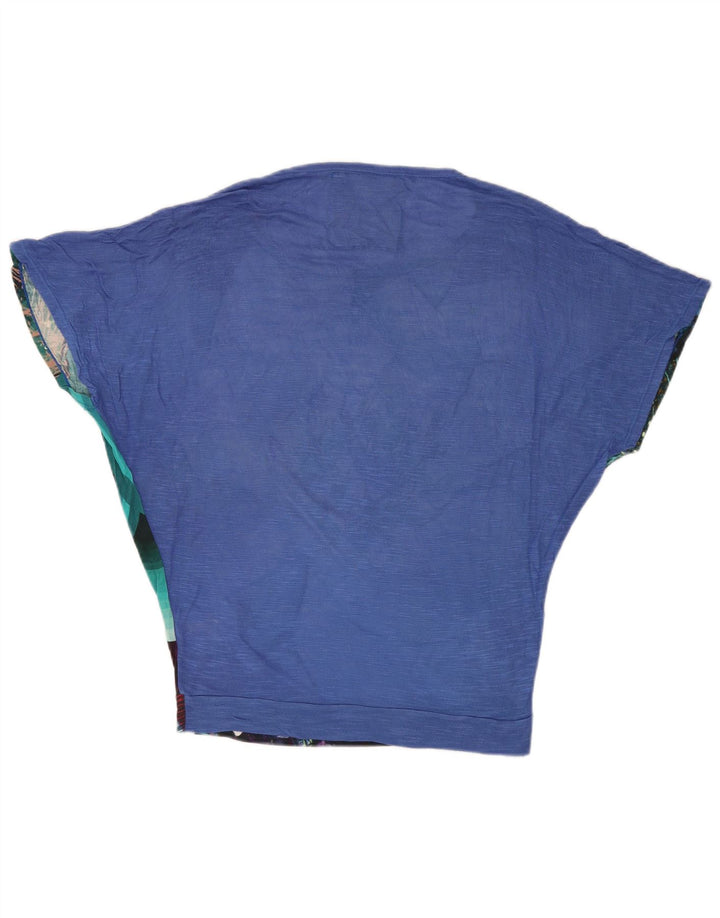DESIGUAL Camicetta a pipistrello da donna Top UK 10 Piccola viscosa floreale blu