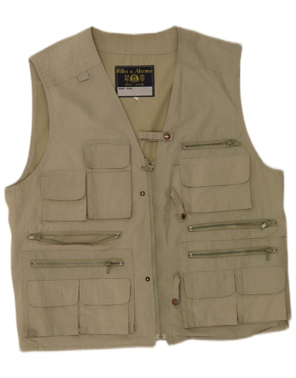 Wilkes&Akerman Gilet da uomo, pratico, UK 40, grande, kaki