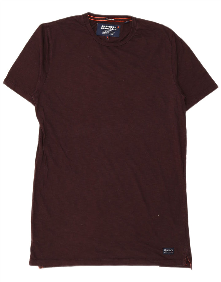 T-shirt da uomo SUPERDRY Top XL in cotone bordeaux