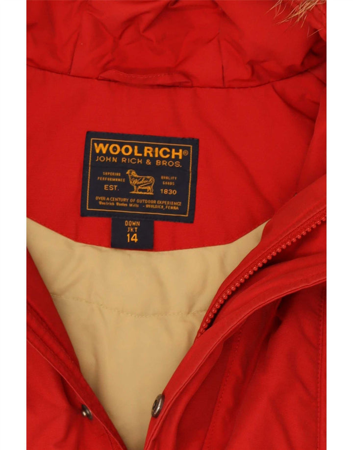 Giacca imbottita con cappuccio Woolrich bambino 13-14 anni in cotone rosso