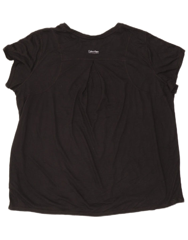 CALVIN KLEIN T-shirt da donna Top UK 20 2XL Poliestere nero