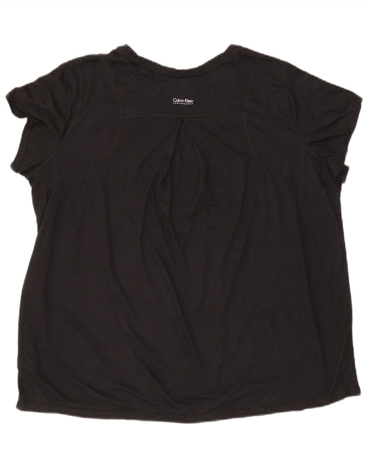 CALVIN KLEIN T-shirt da donna Top UK 20 2XL Poliestere nero