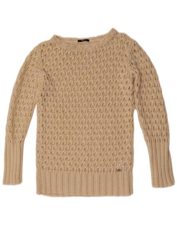 Maglione da donna Gas con scollo a barchetta trasparente UK 12 medio bianco sporco