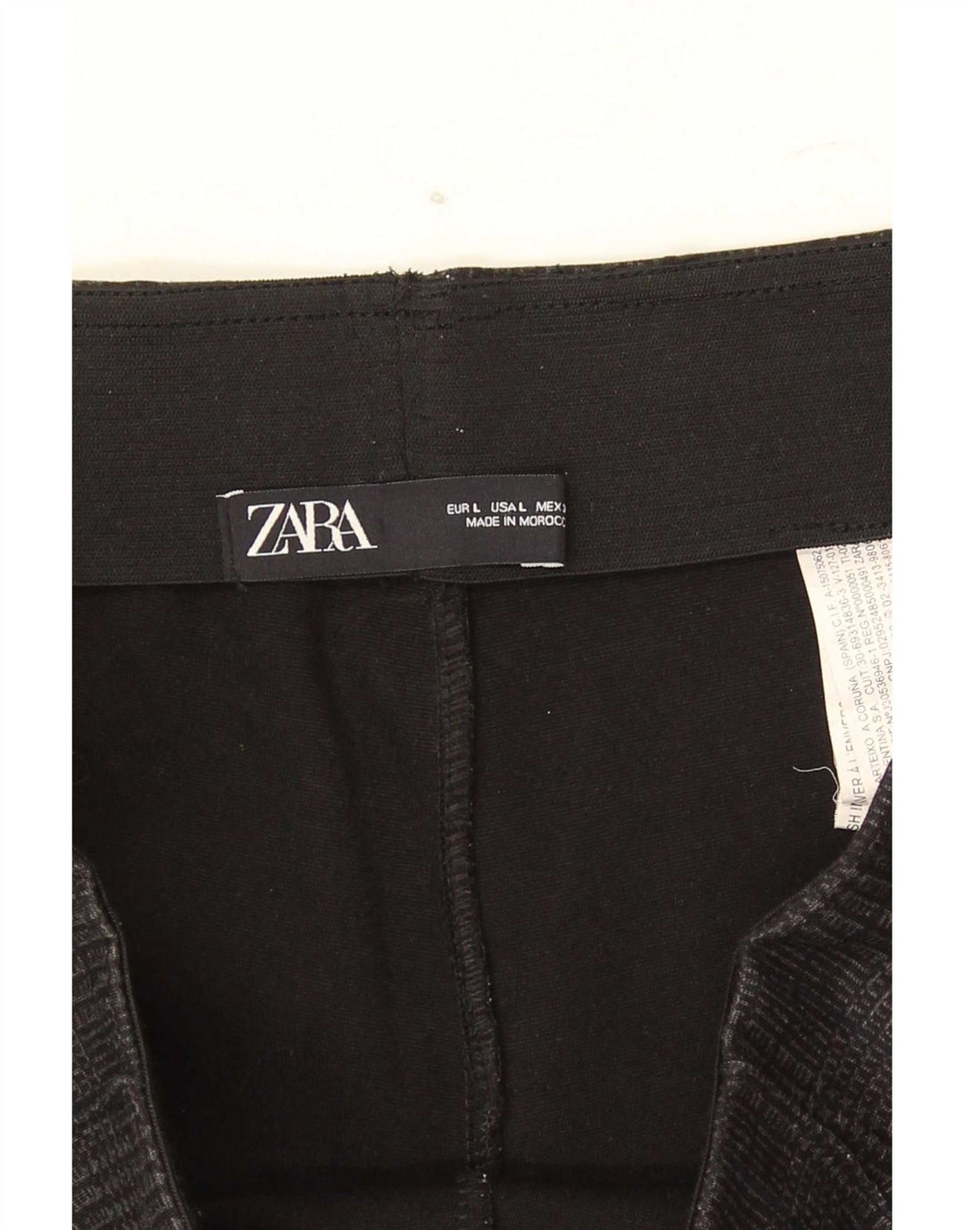 Pantaloni corti slim da donna Zara grandi W32 L26 poliestere pied de poule grigio