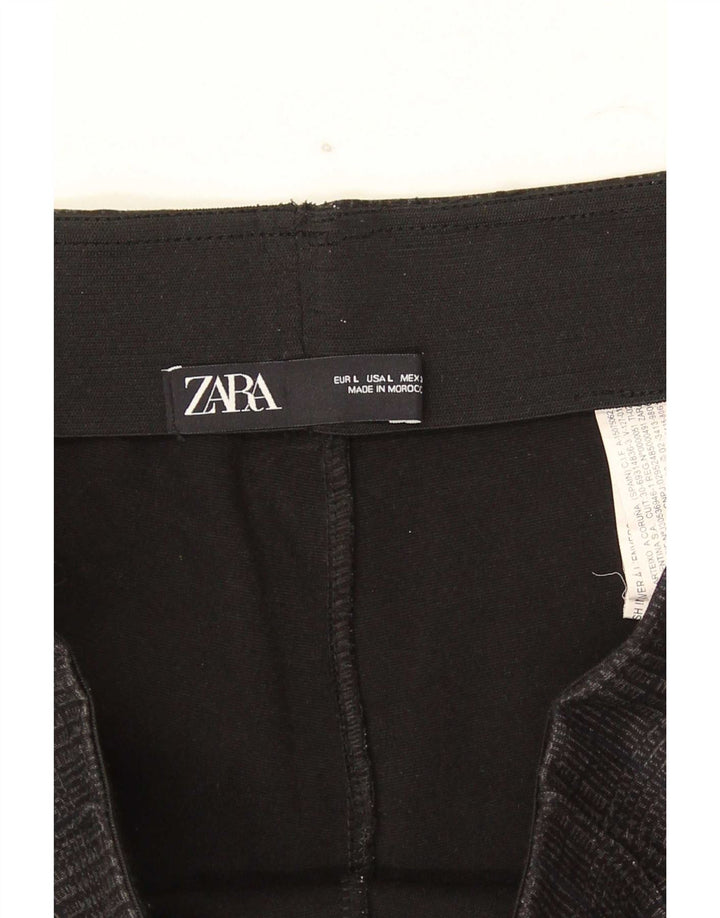 Pantaloni corti slim da donna Zara grandi W32 L26 poliestere pied de poule grigio