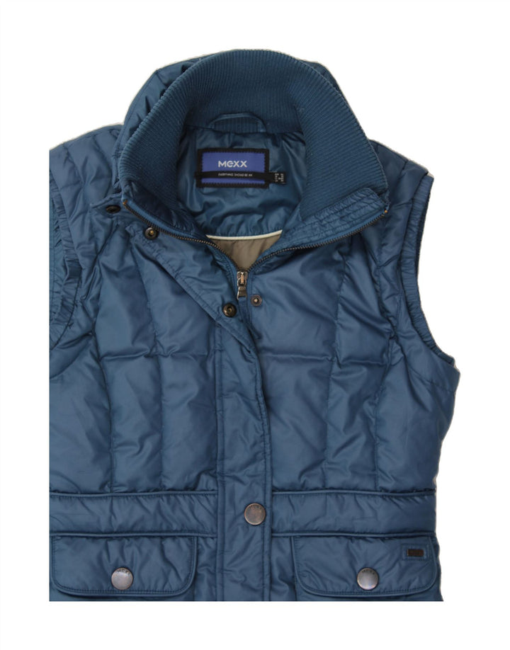 MEXX Womens Padded Gilet UK 10 Small Navy Blue Polyester Vintage Mexx and Second-Hand Mexx from Messina Hembry 