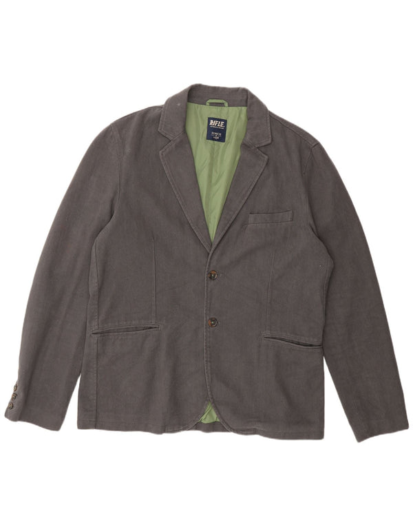 Giacca blazer da uomo a 2 bottoni Rifle UK 44 2XL Cotone grigio