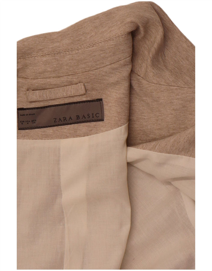 Giacca Blazer a 1 Bottone da Donna ZARA UK 12 Marrone Medio